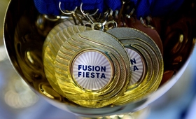 The medals that reads fusion fiesta