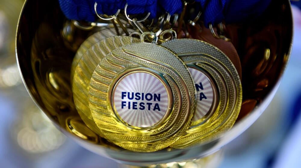 The medals that reads fusion fiesta