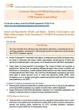 Sexual and Reproductive Health and Rights: Modern Contraceptives and Other Medical Supply Needs, Including for COVID-19 Prevention, Protection and Response.