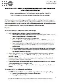 Impact of the COVID-19 Pandemic on Family Planning and Ending Gender-based Violence, Female Genital Mutilation and Child Marriage